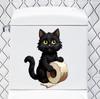 Self-adhesive Black Cat Toilet Paper Roll Sticker for Bathroom Toilet Seat Home Decor