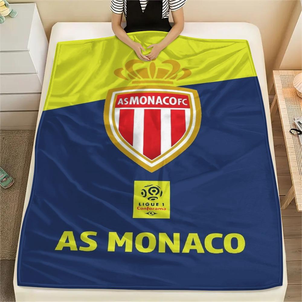 1Pc AS Monaco Print Flannel Blanket High Quality Warm Comfortable Cover for All Seasons Perfect for Gifts Home Decor