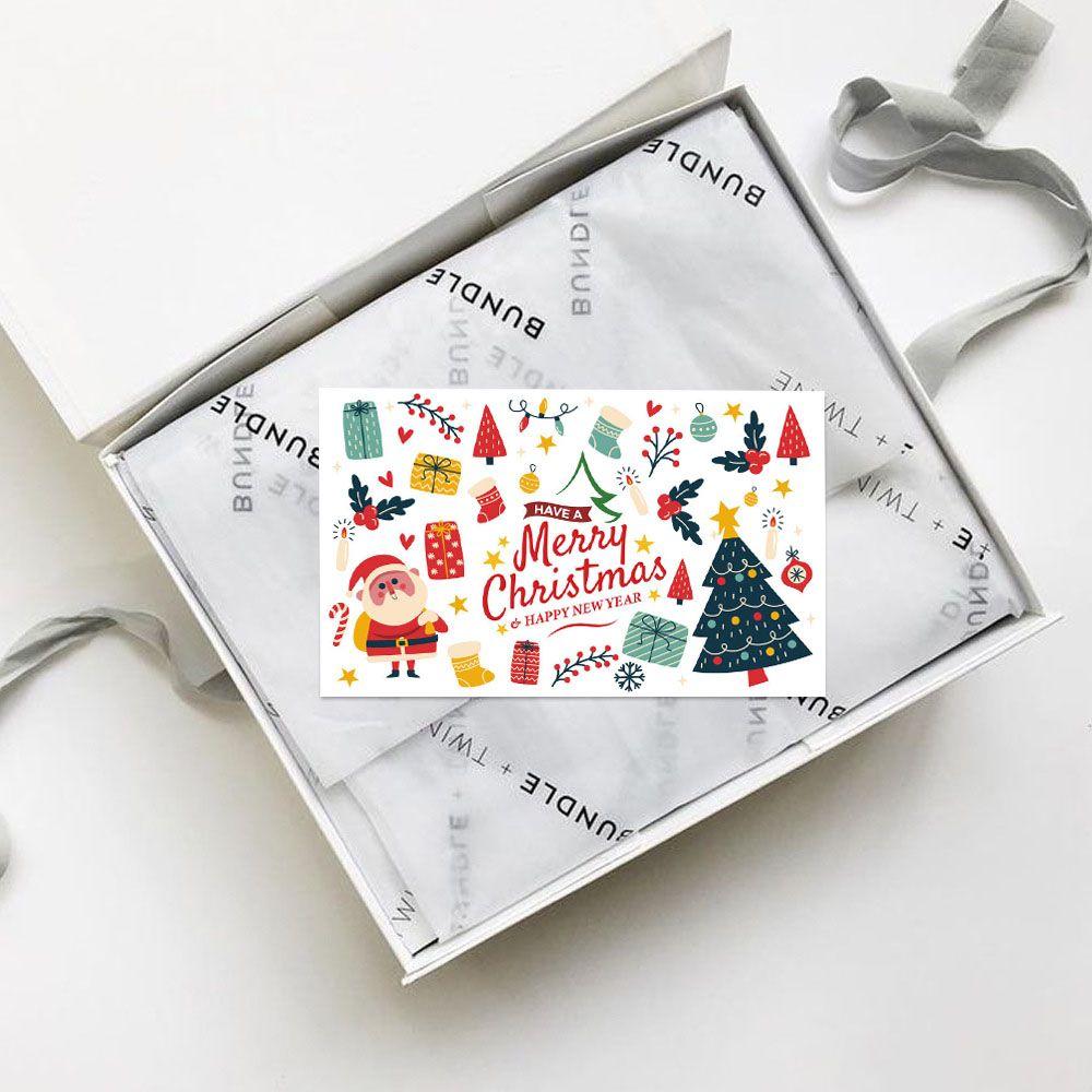 Decor Package Insert Message Note Cards Greeting Postcard Happy New Year Merry Christmas Card