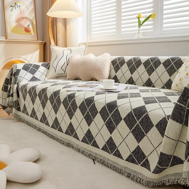 Ретро синельное полотенце для дивана — фото 4