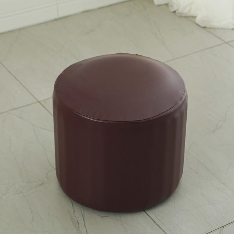 PU Leather Slipcover Waterproof Dustproof Seat Cover Round Footstool Cover Chair Protector For Home Hotel Banquet