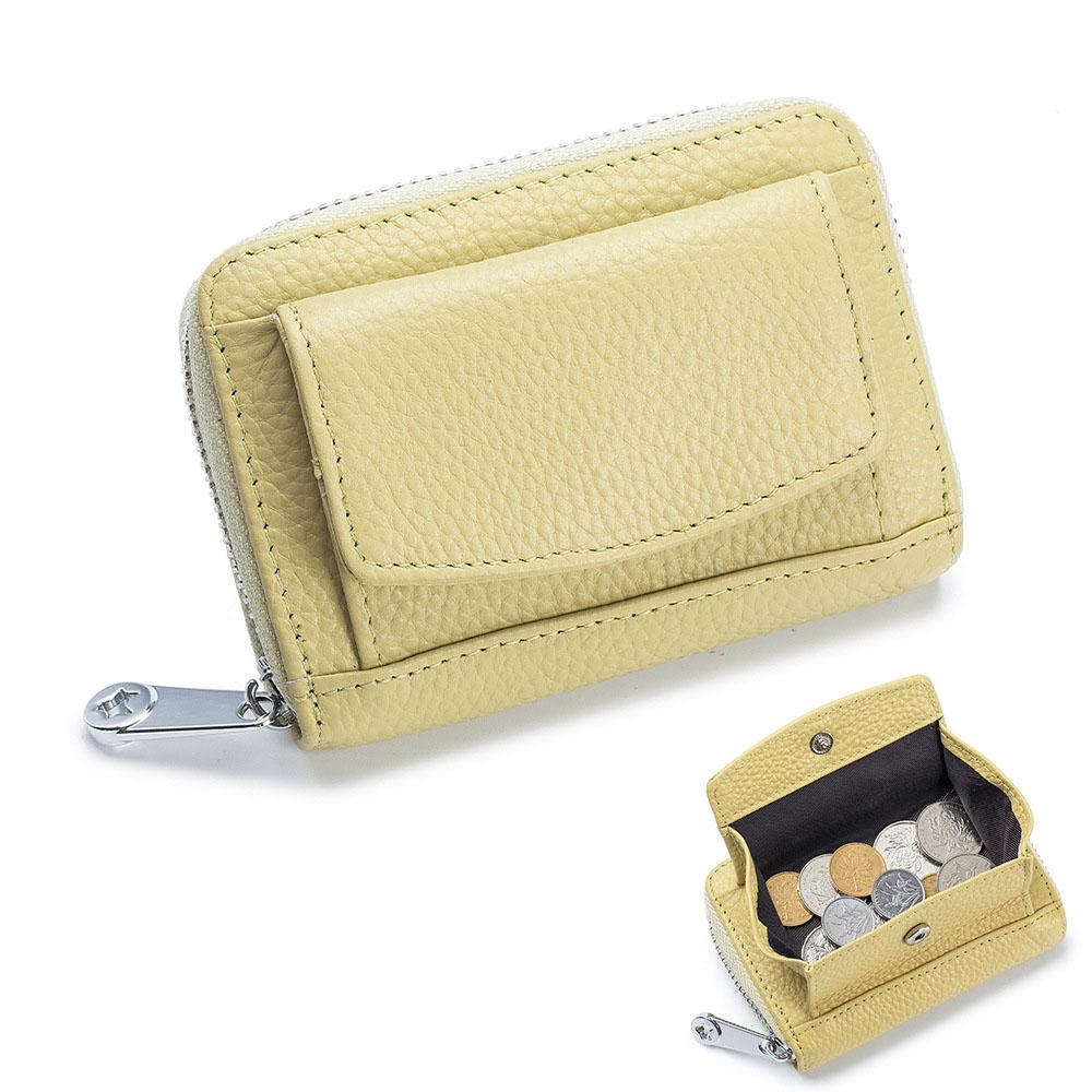 

Женский органный пакет для карт RFID Мини-пакет для нескольких карточек Кошелек для монет на молнии Пакет для визитных карточек Кошелек жёлтый