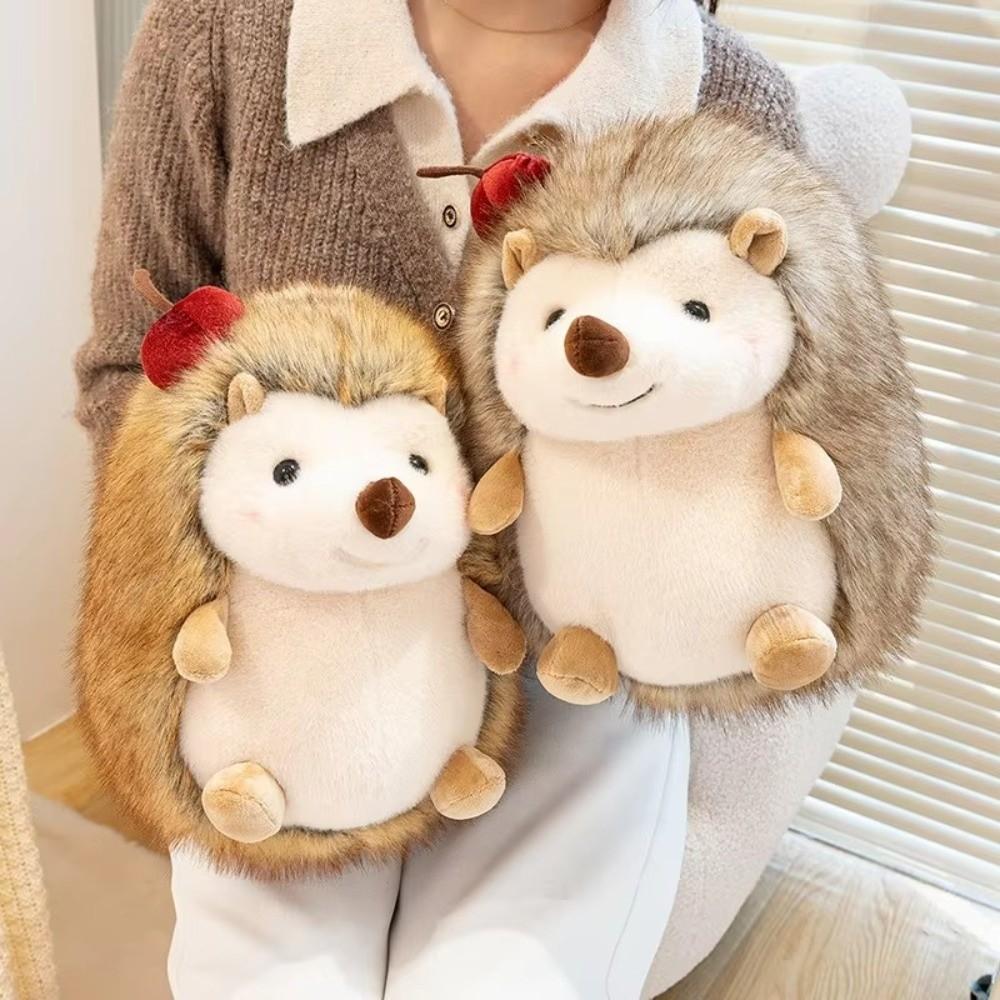 Lifelike Hedgehog Plush Toy Fluffy Hedgehog Plushie New Hedgehog Stuffed Doll Xmas Gift
