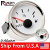 Ized HD 52MM 2'' Boat Car Fuel Level Gauge Fuel Meter 0-90 Ohm With Red Backlight For Marine Car Truck Motorcycle 9-32VDC