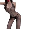 Sexy underwear tight sexy royal sister uniform temptation transparent open crotch one-piece netwear black tearable one-piece netwear