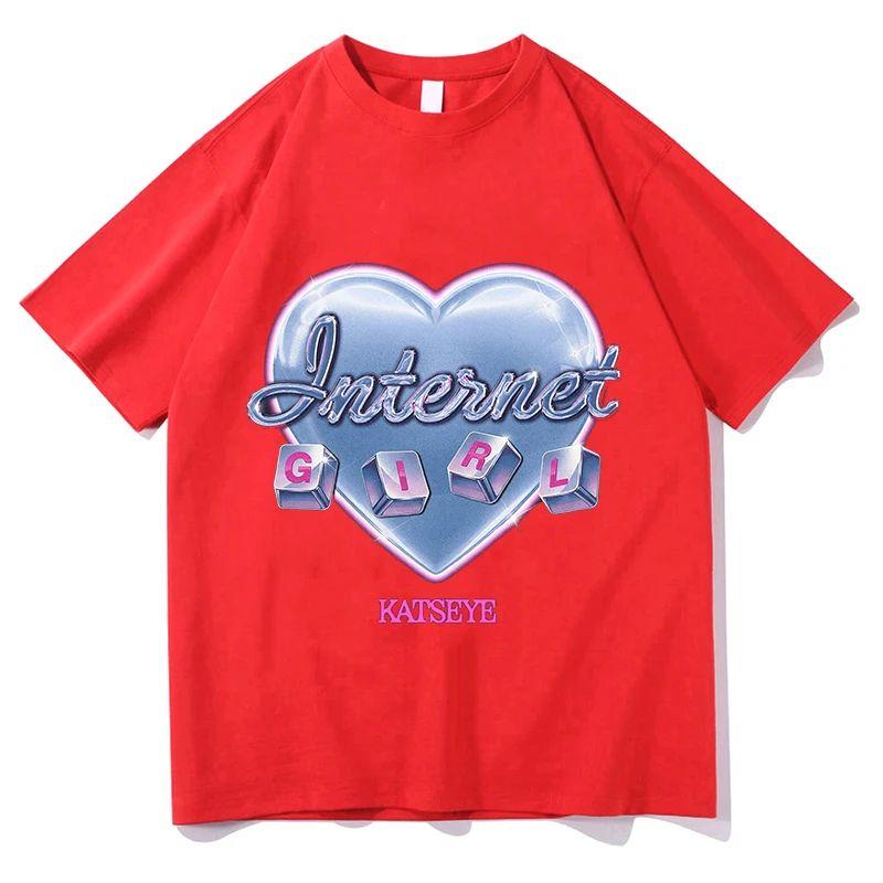 Summer Fashion Y2k Tops KATSEYE INTERNET GIRL Tour 2026 Tshirt Oneck Tshirts Casual Loose Streetwear Print Fashion Tops Unisex S