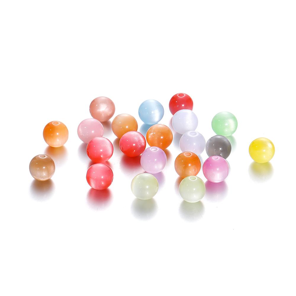 10/20Pcs/Lot 8/10/12mm Resin Imitation Cat Eye Round Beads for Handmade Making Jewelry Diy Bracelet Necklace Accessories