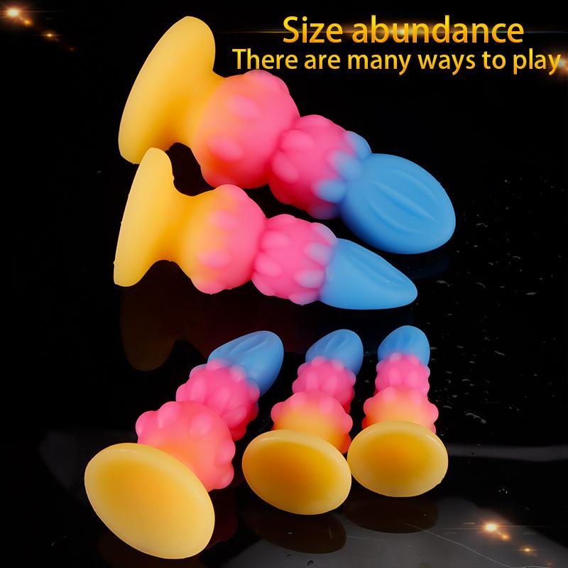 Colorful Luminous Anal Plug Soft And Irregular Shape Backyard Massage Masturbation Adult Sexual Products Sex Toys