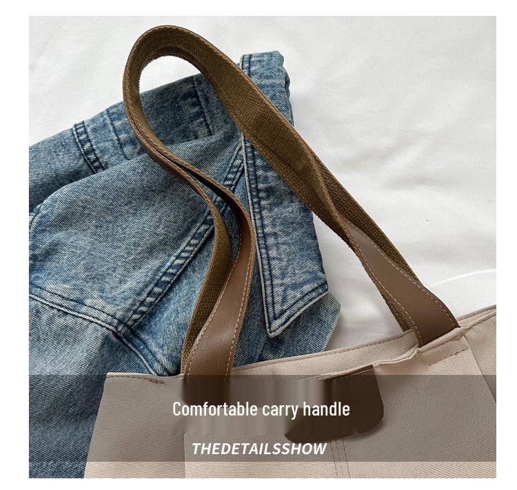 Damen Canvas Tote mit großem Fassungsvermögen - Stilvolle, vielseitige Schultertasche für Studentinnen