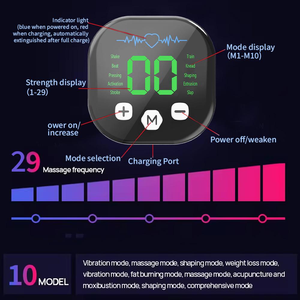 EMS Smart Waist Belt, Abdominal Slimming Device, Home Fitness for Belly Fat Reduction, Portable Fat BurnerEMS