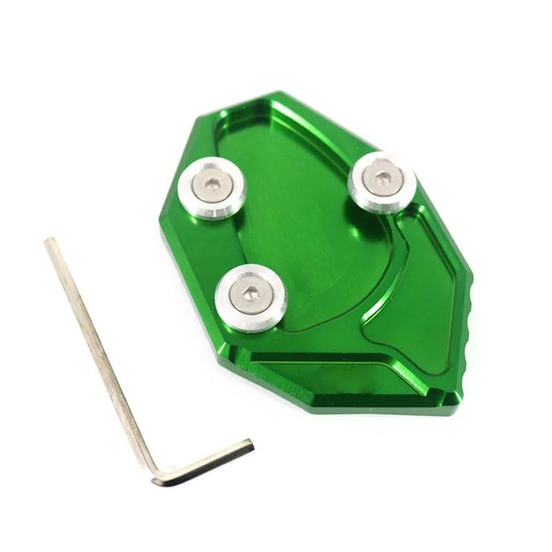 Motorcycle CNC Kickstand Foot Side Stand Extension Support Plate Pad Fit For ZX-14R ZX14R ZZR1400 GTR1400 Concour зелёный