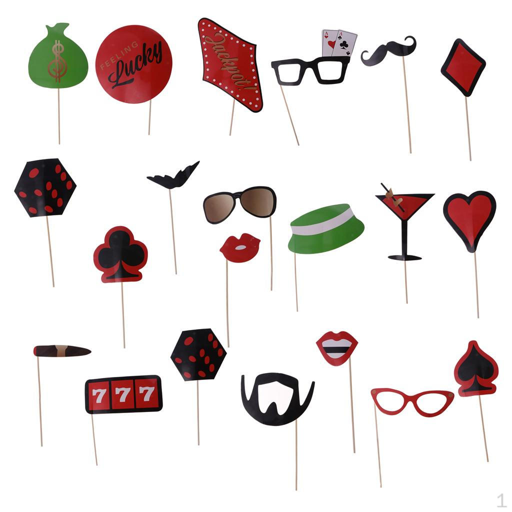 21 Pieces Props Wedding Party Mask Kit