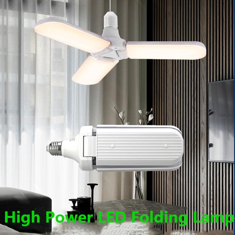 Високопотужна світлодіодна лампа E27 з широким діапазоном напруги, складане гаражне світло, висока яскравість, лампа зі стабілізованим струмом, лампа-літаюча тарілка