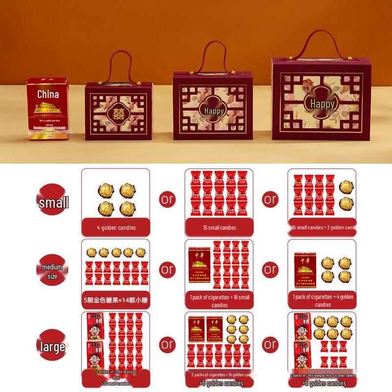 Chinese Wedding Candy Gift Box for Engagement, Wedding Car & Handheld Packaging