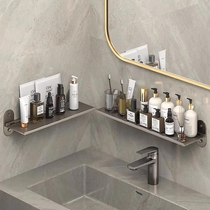Bathroom Shelf Punch-Free Alumimum Storage Rack Foldable Shelf for Wall Bathroom Wash Basin Cosmetics Storage Organizers Shelves