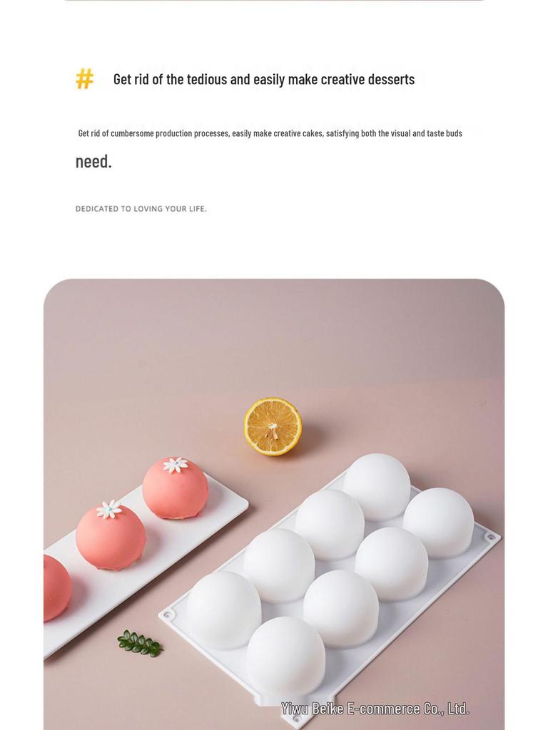 3D Round Silicone Mold for Chocolate, Candy, and Mousse Cakes