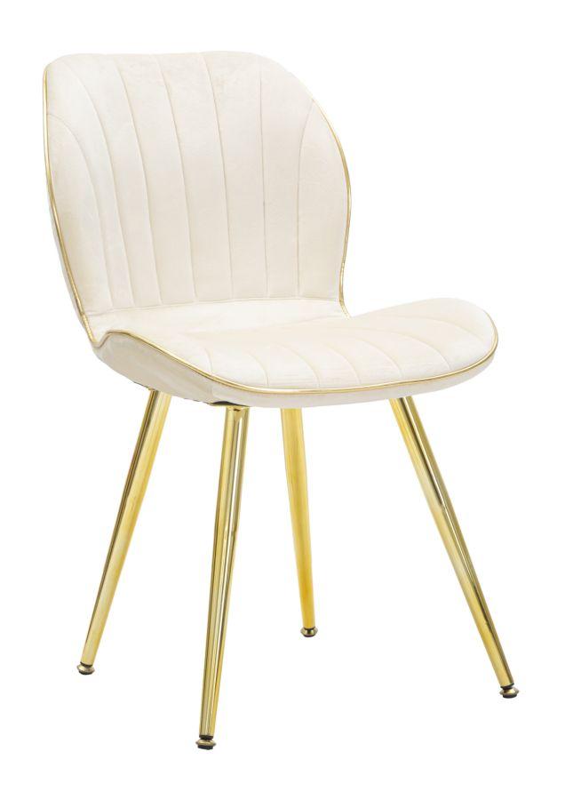 Paris Chair Space Beige Gold Set 2 Pz Cm 46X58X77