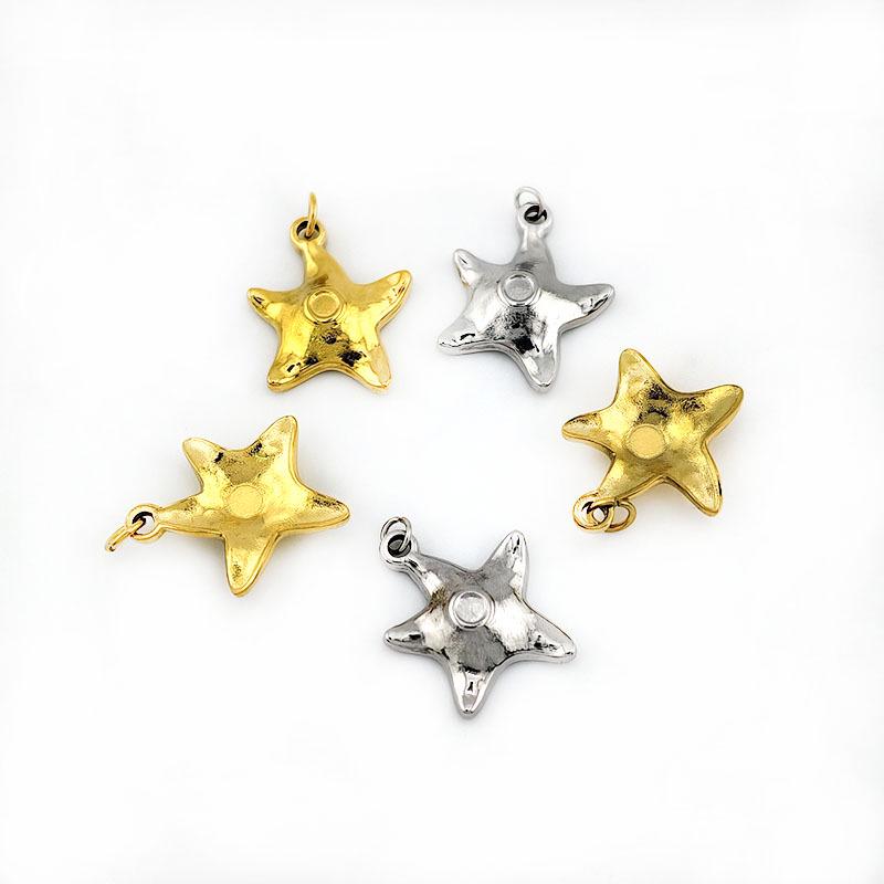 Stainless Steel Starfish Pendant Charm for DIY Earrings Jewelry