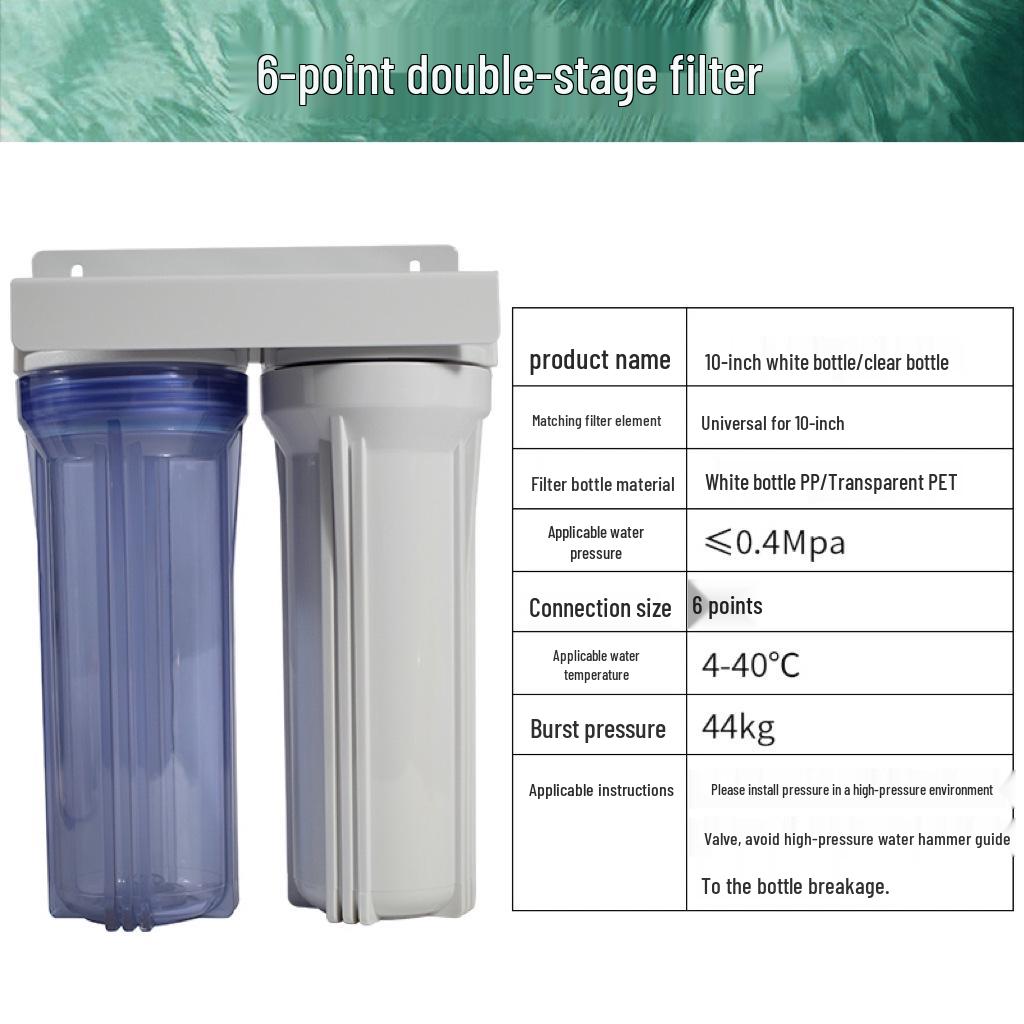 Enhanced Dual-Stage High-Flow Kitchen Water Purifier with 4-Point Pipe Pre-Filter