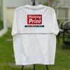 American Khaki Eye Print VTG Retro Heavy-duty Short-sleeved T-shirt for Men and Women, White Pure Cotton Oversized Base Layer