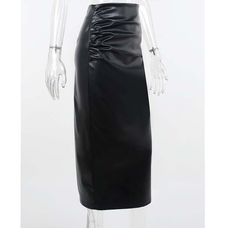 Spring and Summer New Sexy Leather Skirt High Waist Tight Hip Skirt High-end Women's Clothing
