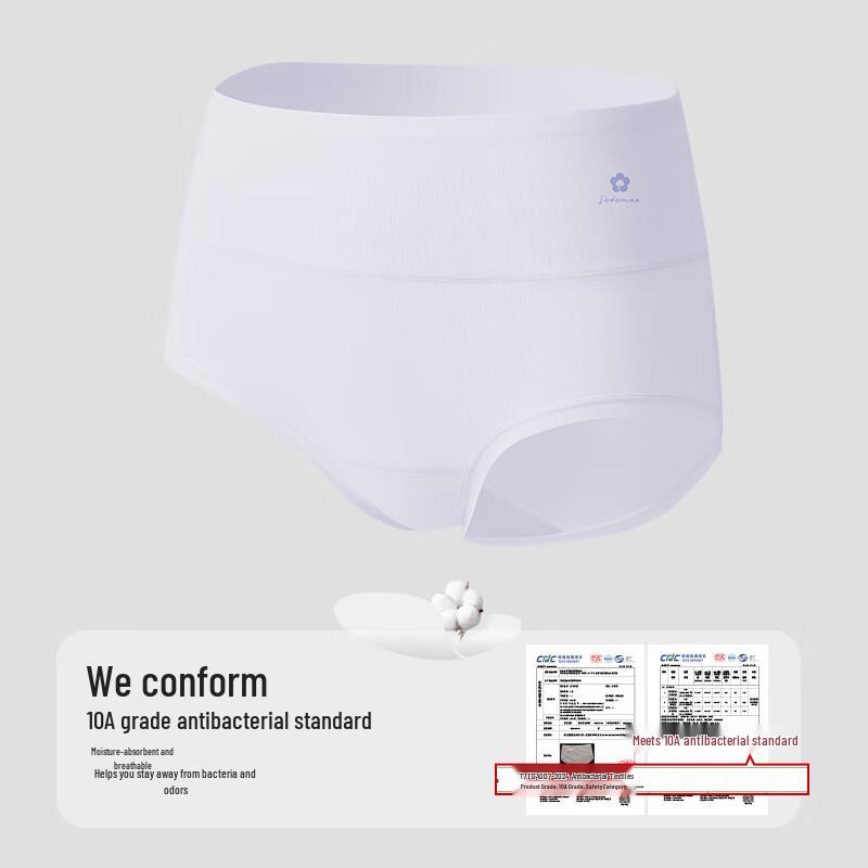 Duoduo Cotton Women's High-Waist Tummy Control 4-Pack Panties