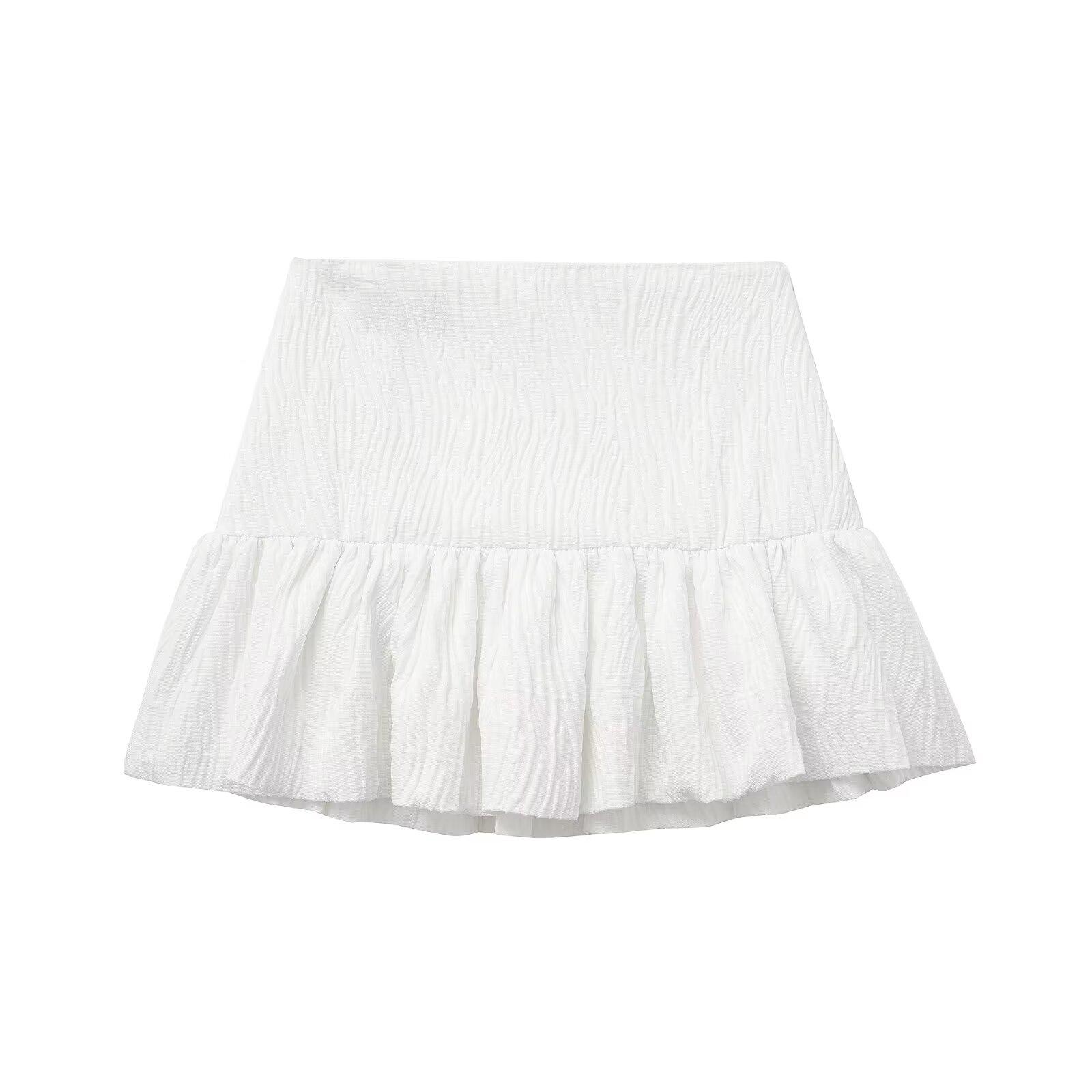 

Лето 2024 ZA Женский пиджак из яркой ткани и плиссированная юбка с высокой талией Extra Small