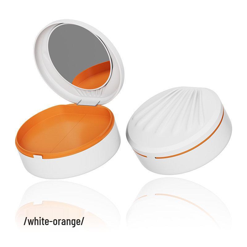 

Портативный невидимый бокс для хранения кап с зеркалом и очистителем для зубных протезов для ортодонтических аппаратов.