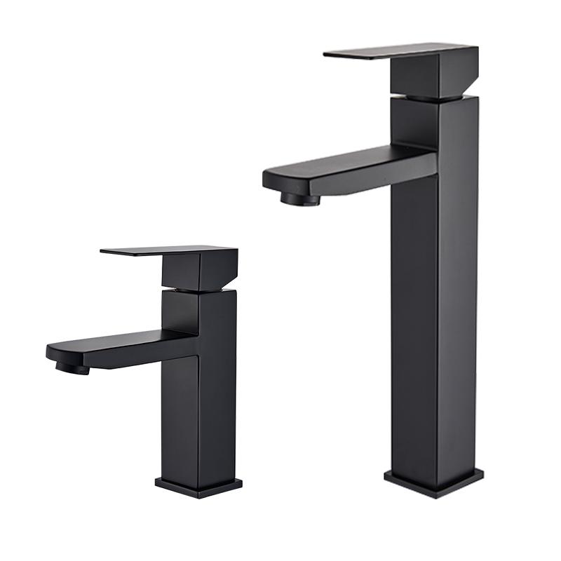 Classic Style Mounted Square Design Hot and Cold Water Taps Mixer Bathroom Tap Single Handle