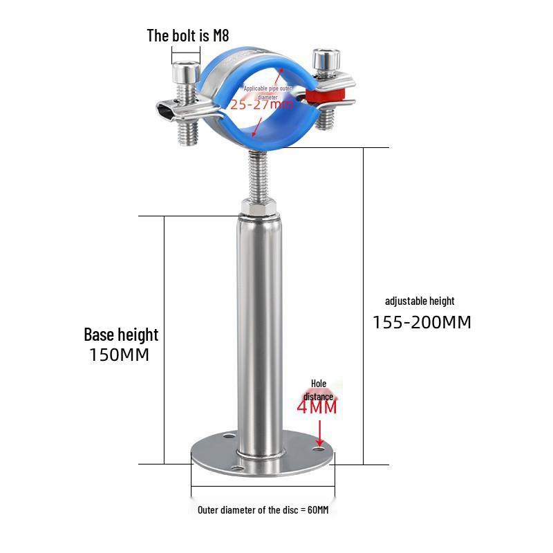 Stainless Steel Pipe Fixing Bracket Clamp for Gas and Water Pipes