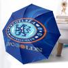 1 Stück Robuster Automatikschirm mit 8 Speichen, Chelsea FC Schirm, Digital bedruckt, Faltbarer Schirm für unterwegs im Freien