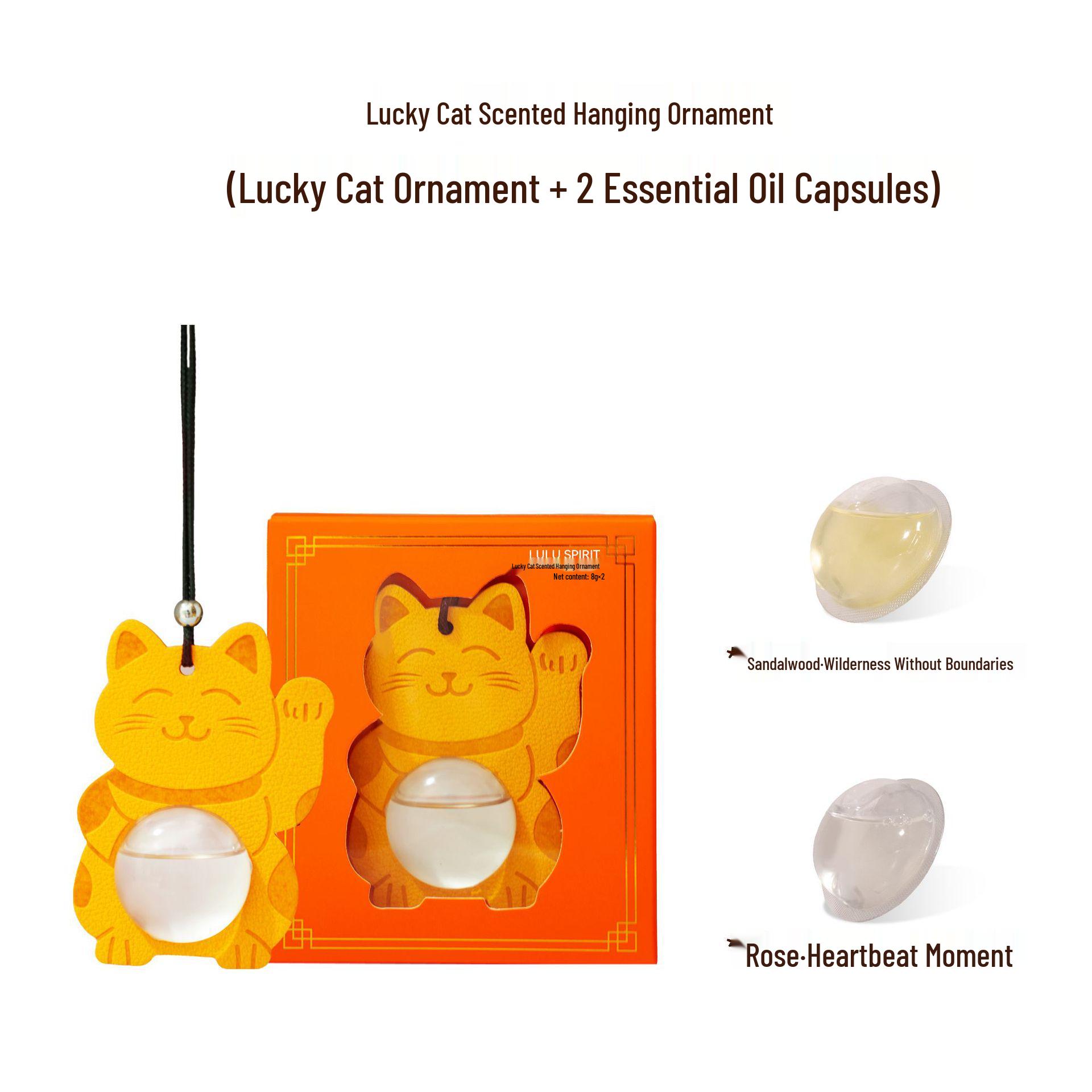 Flameless Aromatherapy Essential Oil for Car Vents - Long-Lasting Fragrance for Home, Toilet, and Bedroom Lucky Cat Car Fragrance Sachet