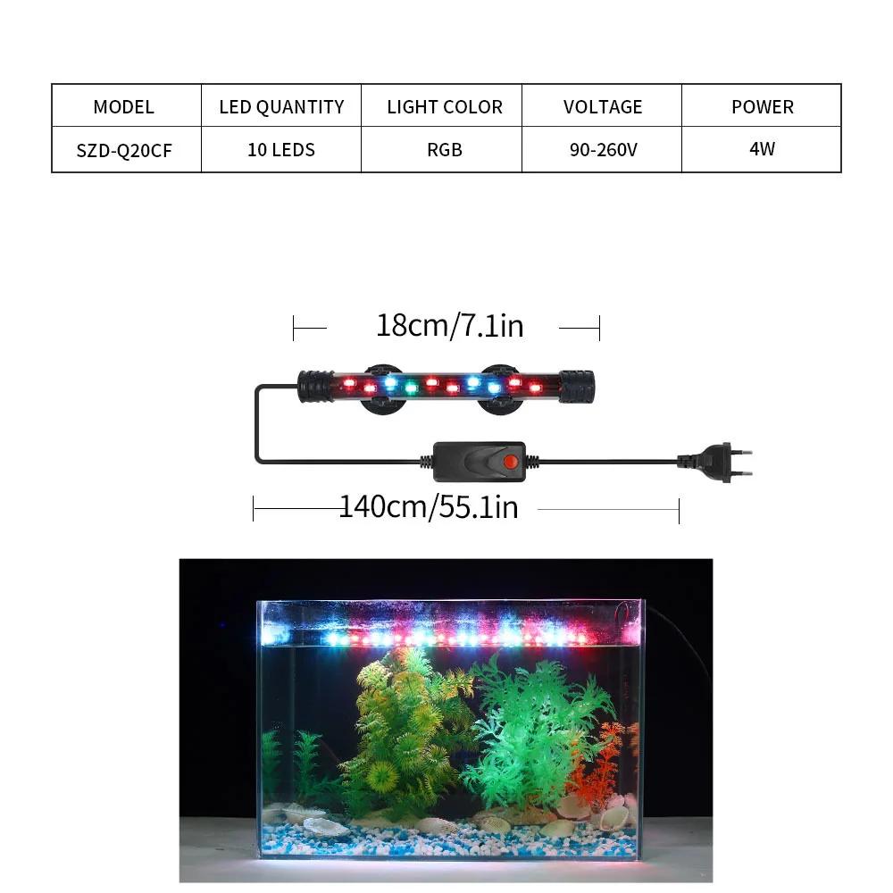Pflanzenwachstumslicht Aquarium LED-Licht Wasserdicht Fischbeckenlicht 18-48CM Unterwasser-Aquarien Dekor Beleuchtung 90-260V 5730 Chip