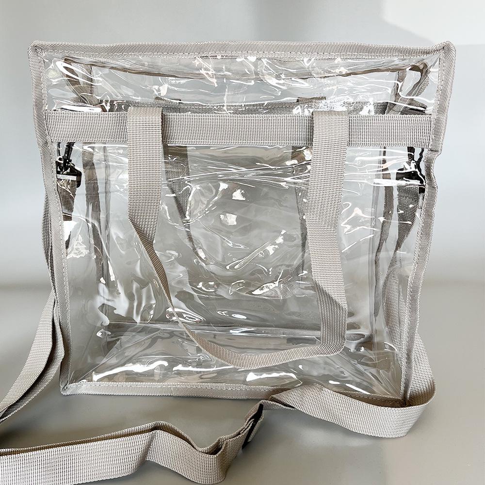 

ПВХ сумка-тоут: Универсальная сумка кроссбоди для шопинга, концертов, пляжа и путешествий светло-серый