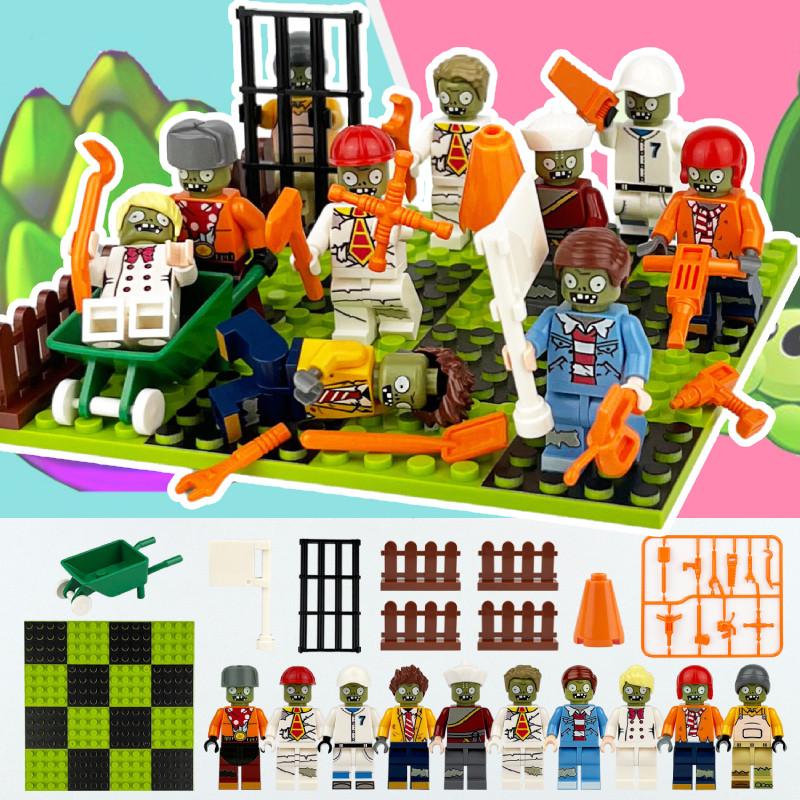 Vs Zombies Plants Building Blocks Bricks Construction Toy Garden Game Model Doll