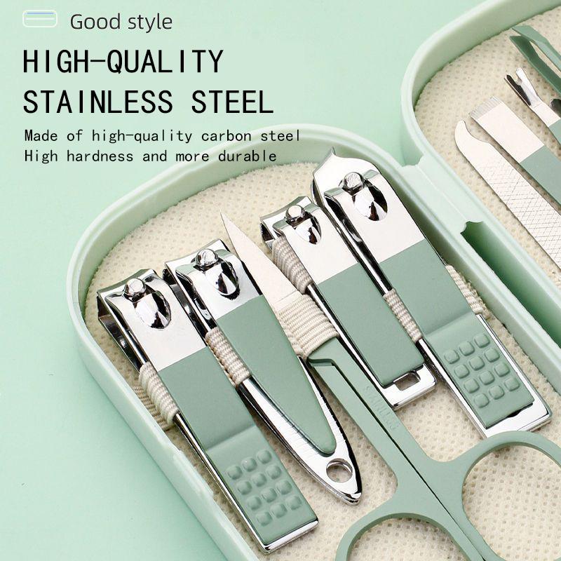 Luxury Beauty Nail Clipper Set 14-Piece Carbon Steel Durable Portable Manicure Tools Custom Logo Plastic Box for Women Nail Art