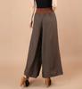 Women's Cotton and Linen Wide Leg Trousers Vintage High Waist Belt Causal Bandage Women's Pants Casual Large Size Pantalon Femme