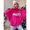 2023 gestrickte Frauen Rollkragen Fledermaus Pullover Lose Frohe Pullover Weibliche Gestrickte Hemd Jumper Elegante Winter Herbst Neue Jahr Trendy Weihnachten Pullover