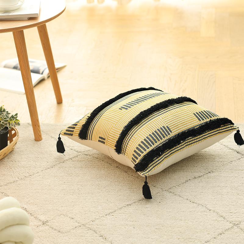 Cotton and Linen Pillow B&B Living Room Sofa Nap Cushion Bay Window Bedside Car Decorative Waist Pillow Case