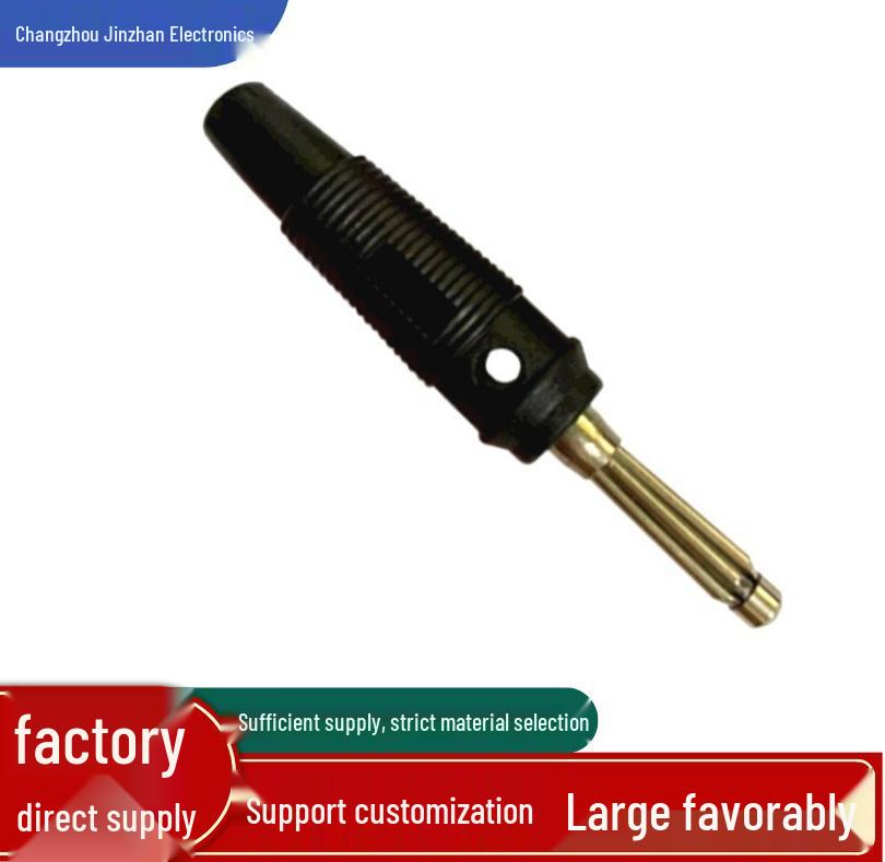 4mm Copper Nickel-Plated High Current Solderless Banana Plug with Seven-Pin Transverse Hole