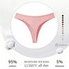 FINETOO 4Pcs/Set Cotton Ribbed Thongs For Women Seamless Solid Color High Quality Underwear Ladies Cozy Breathable Sexy G-String
