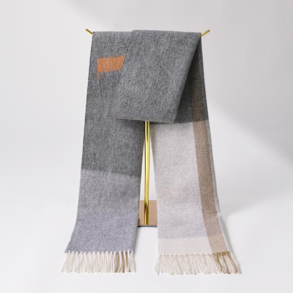 Winter 100% cashmere Scarf Women Luxury Warm Shawls Wraps Checkered Pashmina Foulard Femme Ladies Plaid Scarves