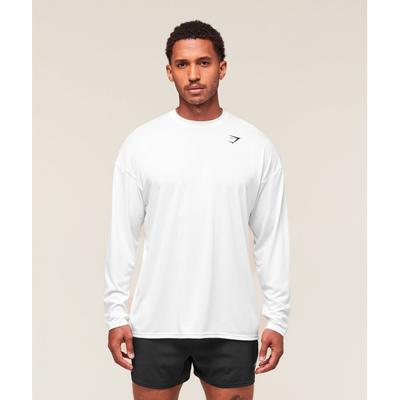 Gymshark Arrival Oversized Long Sleeve T shirT whiTe A3b4v Wb57