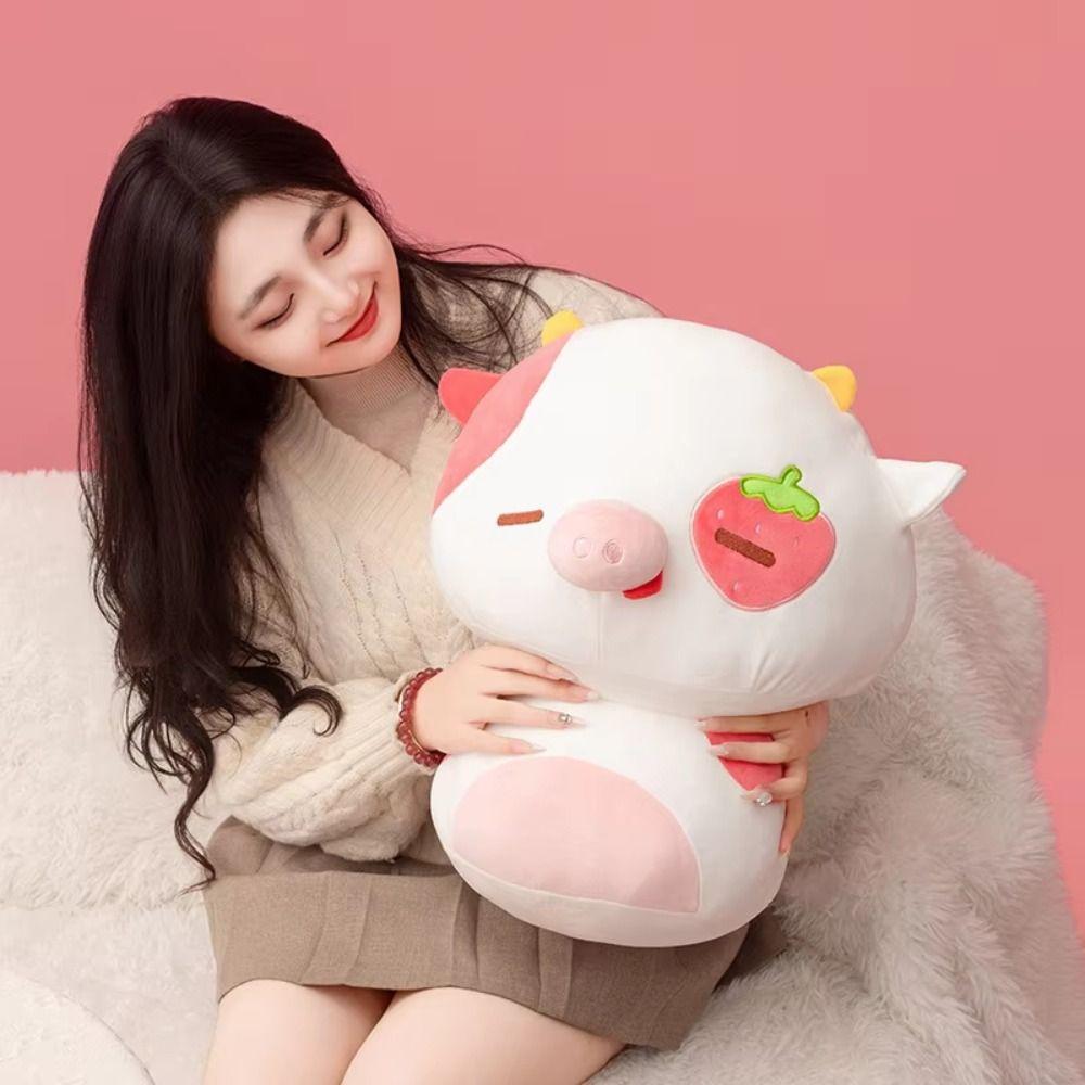 Fluffy Strawberry Pig Plush Toys Collection Pink Girlish Heart Cute Toy  Kids Holiday Gifts