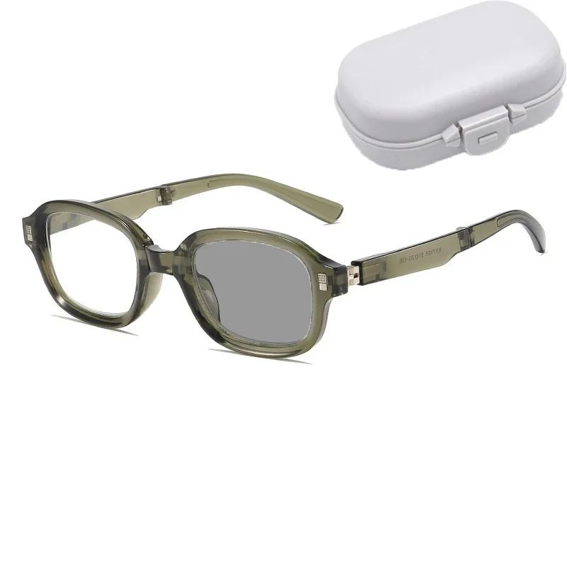 Portable Color Changing Presbyopia Eyewear Outdoor High Definition Photochromic Eyeglasses Vintage Foldable Reading Glasses