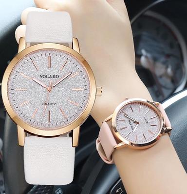 Módní dámské hodinky Neformální kožený řemínek Quartz náramkové hodinky Na dárky