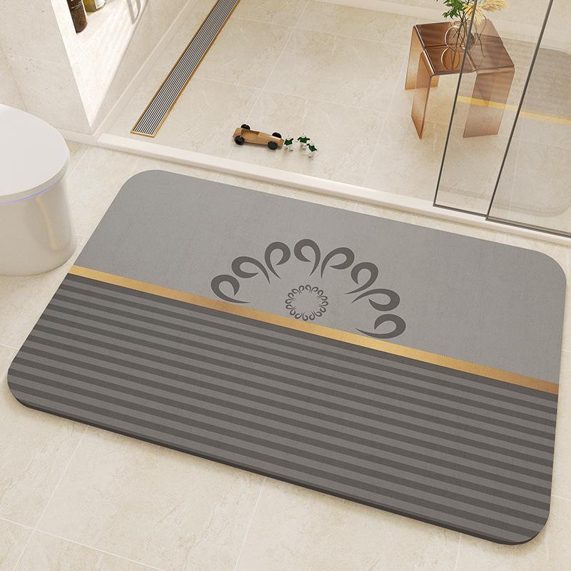 Geometric Diatom Mud Bathroom Mat - Dirt & Wear Resistant, Easy-to-Clean, In Stock