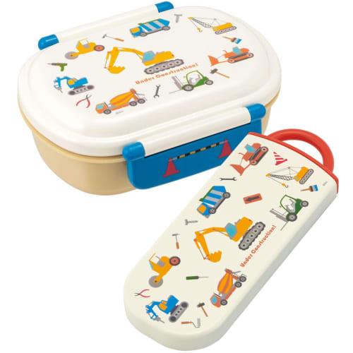 Skater Children's Antibacterial Slide Trio Set Lunch Box Chopsticks Spoon Fork Working Car Boys Made in Japan TACC2AG-A