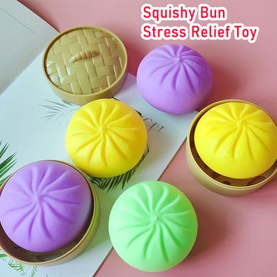 In Stock Squishy Buns Fidget Toy Anti-Stress Slow Rising Fruit Pinch Squeeze Stress Reliever Funny Pressure Reducer Prop