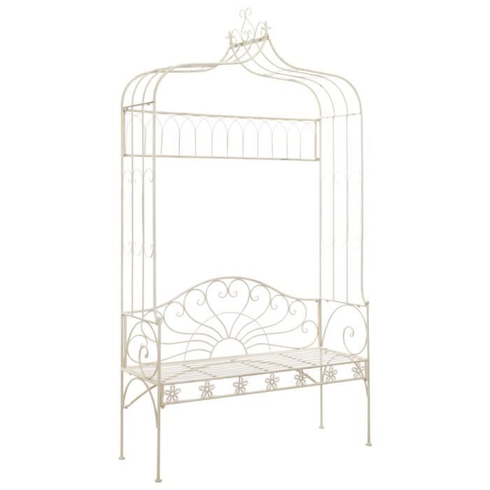 VidaXL Garden Bench 122 Cm Antique White Iron